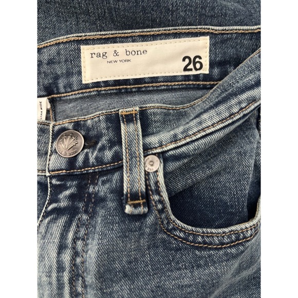 $268 NWT Rag & Bone Sofie High Rise Wide Leg Cuffed Jeans in Leland Size 26 - Picture 3 of 6